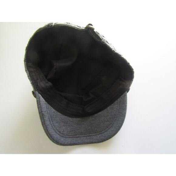 Gray Cable Knit Newsboy Cap Cabbie Hat Visor Brim One Size - Picture 6 of 7
